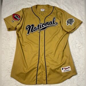 Majestic MLB Reds Adam Dunn 2002 All Star Game National Gold Jersey Mens 2XL Y2K